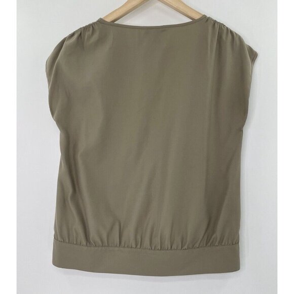 Banana‎ Republic Women’s Greenish Taupe Polyester Embellished Pullover Top Small - Picture 2 of 8